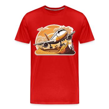 L’ qui s’envole - T-shirt bio Premium Homme - rouge - Devant - Damien (186cm)