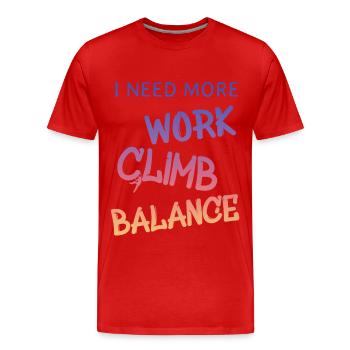 Klettern - Männer Premium Bio T-Shirt - Rot - Vorne - Damien (186cm)
