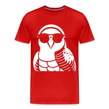 Drôle d’oiseau portant des lunettes de soleil Cool Bourke’s Parak - T-shirt bio Premium Homme - rouge - Devant - Damien (186cm)