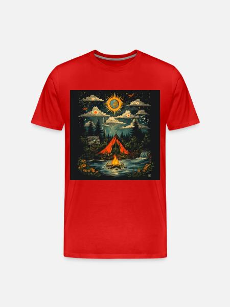 Camping under the stars - Men's Premium Organic T-Shirt - red