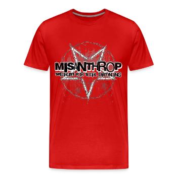 MISANTHROP SPECIALIST FOR SOCIAL DISTANCING - Männer Premium Bio T-Shirt - Rot - Vorne - Damien (186cm)