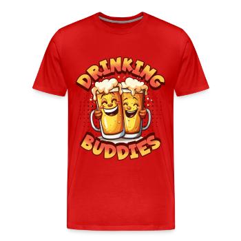 Beer Drinking Buddies Partnerlook Beer Mugs Funny - Men's Premium Organic T-Shirt - red - Front - Damien (186cm)