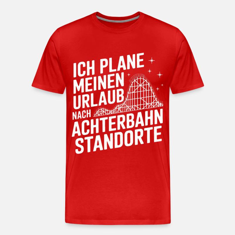 Achterbahn Freizeitpark Roller Coaster - Männer Premium Bio T-Shirt - Rot