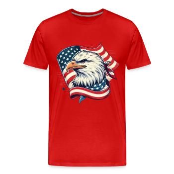 Patriotischer Adler mit amerikanischer Flagge - Männer Premium Bio T-Shirt - Rot - Vorne - Damien (186cm)