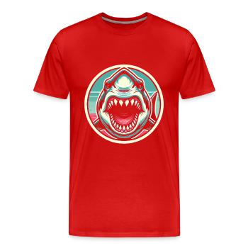 Furchterregender Haibiss Illustration - Männer Premium Bio T-Shirt - Rot - Vorne - Damien (186cm)