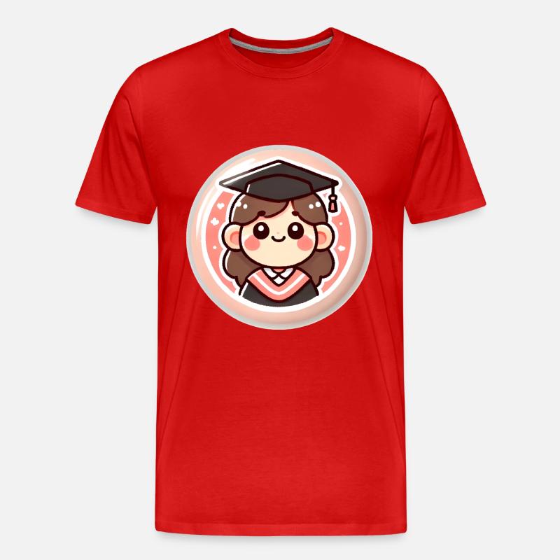 Abschluss-Cartoon-Abzeichen-Design - Männer Premium Bio T-Shirt - Rot