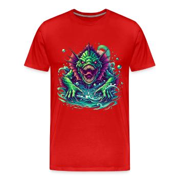Aquatic Monster Tiefsee-Horror - Männer Premium Bio T-Shirt - Rot - Vorne - Damien (186cm)
