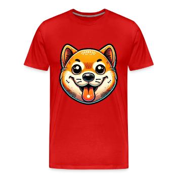 Lustiges Shiba Inu Crypto Dog Design - Männer Premium Bio T-Shirt - Rot - Vorne - Damien (186cm)