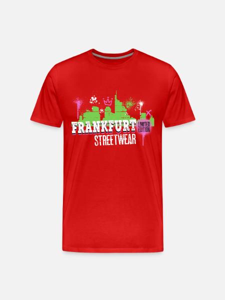 Frankfurt Skyline City Germany Graffiti - Men's Premium Organic T-Shirt - red