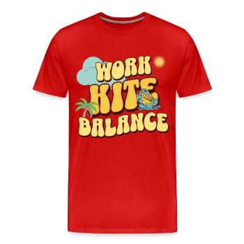 Kitesurfing Kitesurf Kiteboard - T-shirt bio Premium Homme - rouge - Devant - Damien (186cm)