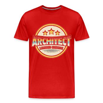 Architecte - T-shirt bio Premium Homme - rouge - Devant - Damien (186cm)