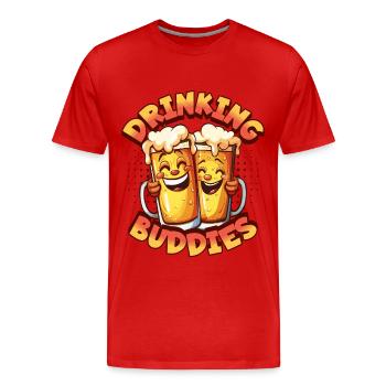Beer Drinking Buddies Partnerlook Beer Mugs Funny - Men's Premium Organic T-Shirt - red - Front - Damien (186cm)