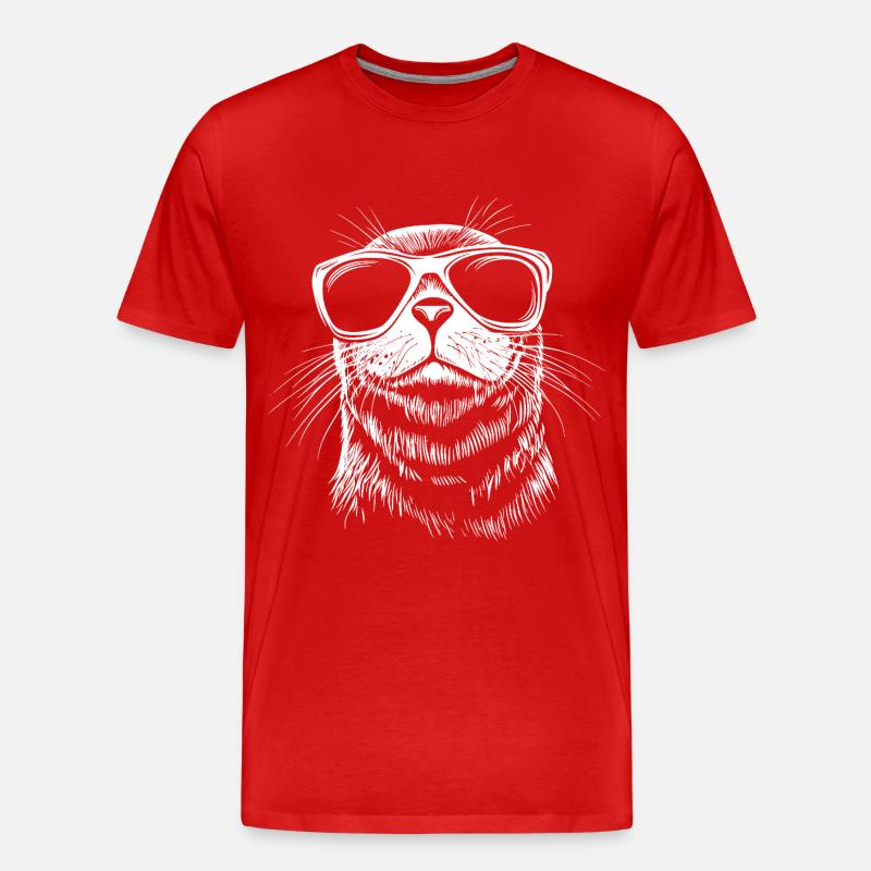 Robbe Sonnenbrille - Männer Premium Bio T-Shirt - Rot