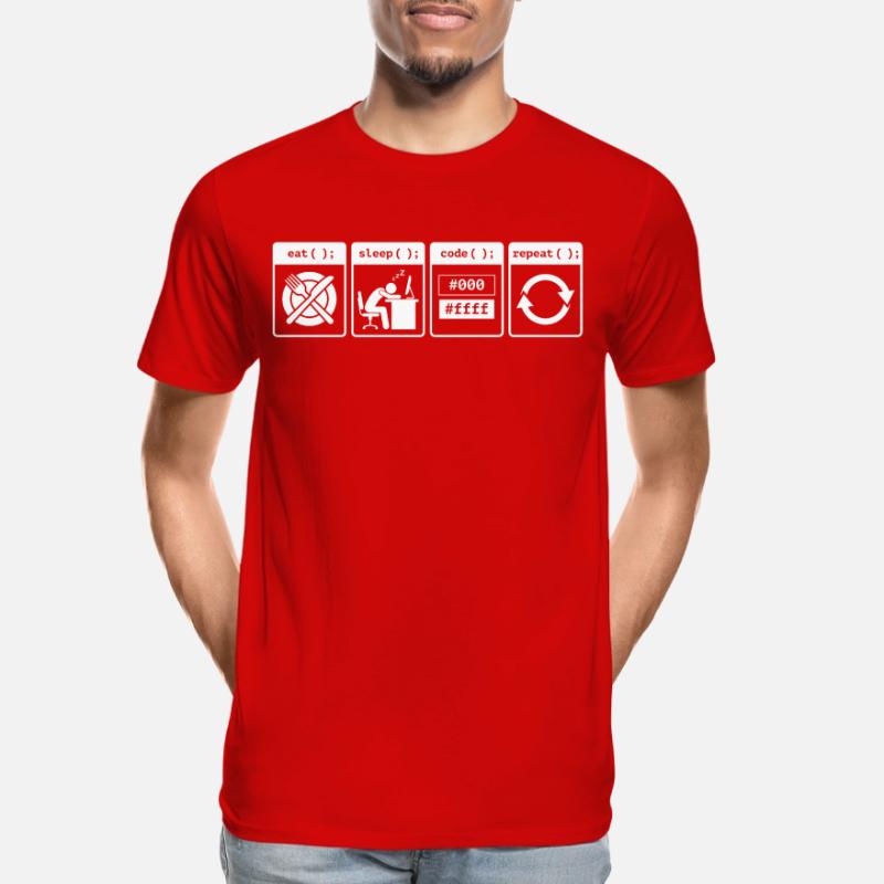 Eat Sleep Code Repeat – Coder Workflow Design Männer Premium Bio T-Shirt