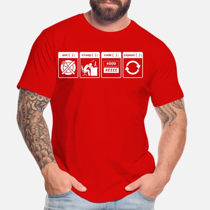 Eat Sleep Code Repeat – Coder Workflow Design Männer Premium Bio T-Shirt