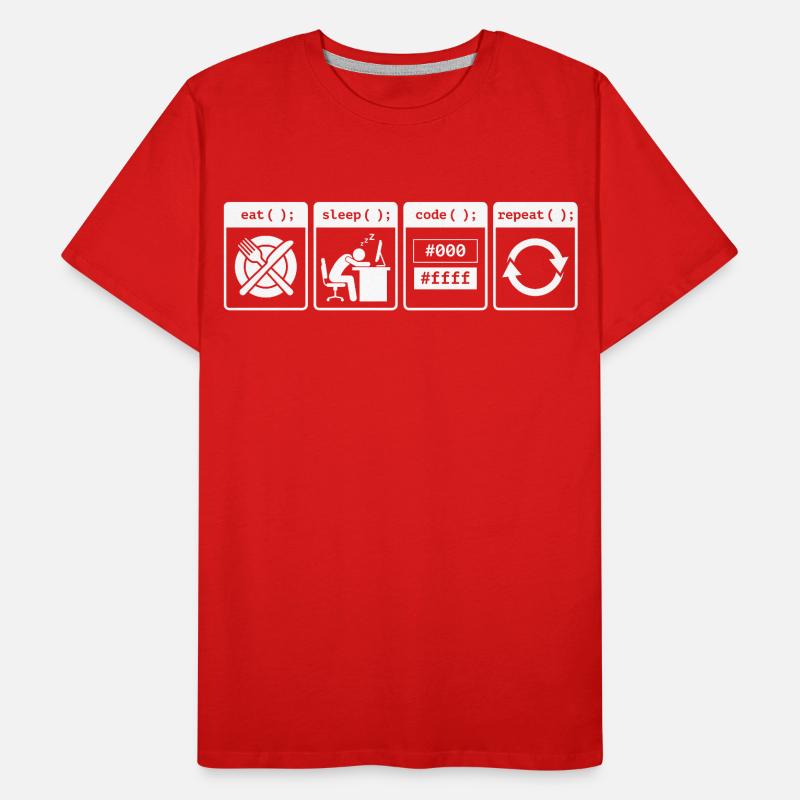 Eat Sleep Code Repeat – Coder Workflow Design Männer Premium Bio T-Shirt
