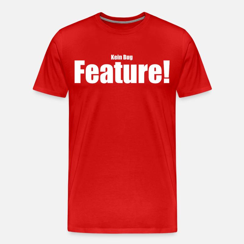 Kein Bug Feature! - Männer Premium Bio T-Shirt - Rot