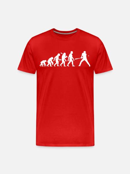 Baseball Evolution Baseball Player Batsman - Men's Premium Organic T-Shirt - red