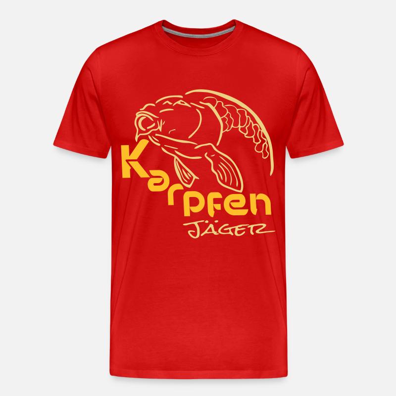 Karpfenjäger - Männer Premium Bio T-Shirt - Rot