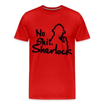 No Shit, Sherlock! - Männer Premium Bio T-Shirt - Rot - Vorne - Damien (186cm)