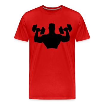 Muscle Man Training - Men's Premium Organic T-Shirt - red - Front - Damien (186cm)