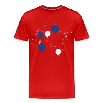 Bunte Luftballons - Männer Premium Bio T-Shirt - Rot - Vorne - Damien (186cm)