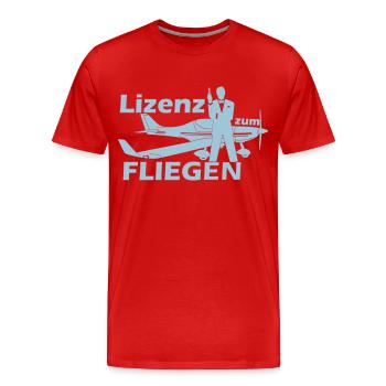 lizenz motorflug - Männer Premium Bio T-Shirt - Rot - Vorne - Damien (186cm)