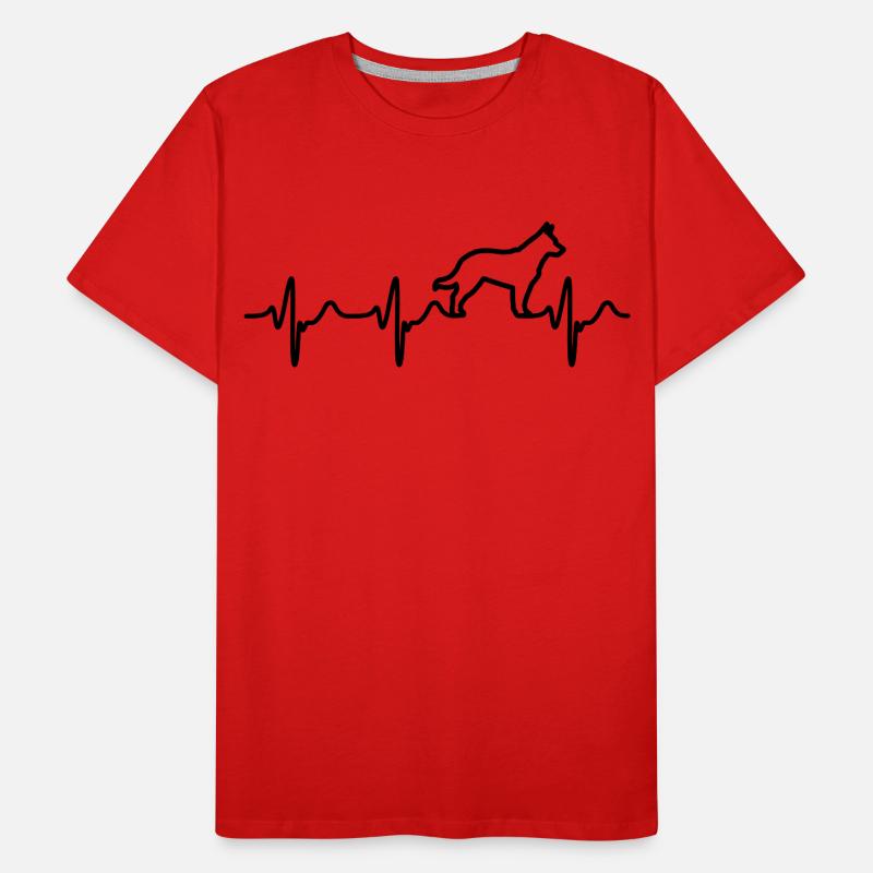 Herzschlag Deutscher Schäferhund Männer Premium Bio T-Shirt