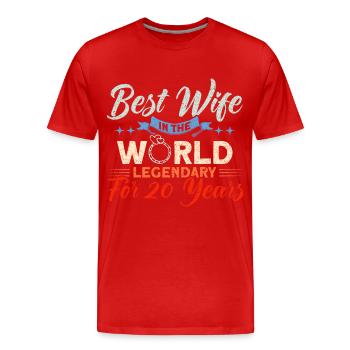 20th Wedding Anniversary Couple Design 20 Years of Marriage - Men's Premium Organic T-Shirt - red - Front - Damien (186cm)