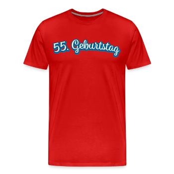 55. Geburtstag Geburtstagsgeschenk Geschenkidee - Männer Premium Bio T-Shirt - Rot - Vorne - Damien (186cm)
