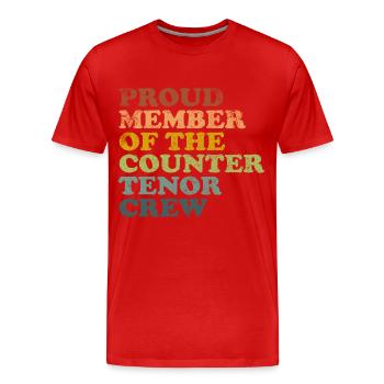 Fier membre du Countertenor Crew - rétro - T-shirt bio Premium Homme - rouge - Devant - Damien (186cm)