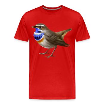 Oiseau gorge bleue - T-shirt bio Premium Homme - rouge - Devant - Damien (186cm)