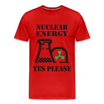 Nuclear Energy, Yes Please, Nuclear Power - Men's Premium Organic T-Shirt - red - Front - Damien (186cm)