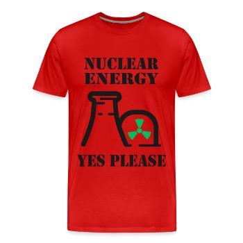 Nuclear Energy, Yes Please, Nuclear Power - Men's Premium Organic T-Shirt - red - Front - Damien (186cm)