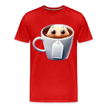 Sachet de thé gourmand - T-shirt bio Premium Homme - rouge - Devant - Damien (186cm)