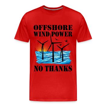 Offshore Wind Power No Thanks - Men's Premium Organic T-Shirt - red - Front - Damien (186cm)