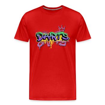 Darts Dart Graffiti Spray Sprayer Dartspieler - Männer Premium Bio T-Shirt - Rot - Vorne - Damien (186cm)