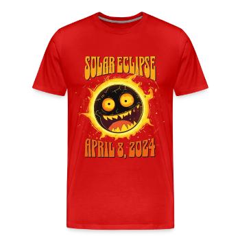 Solar Eclipse April 8, 2024 Total Solar Eclipse - Men's Premium Organic T-Shirt - red - Front - Damien (186cm)