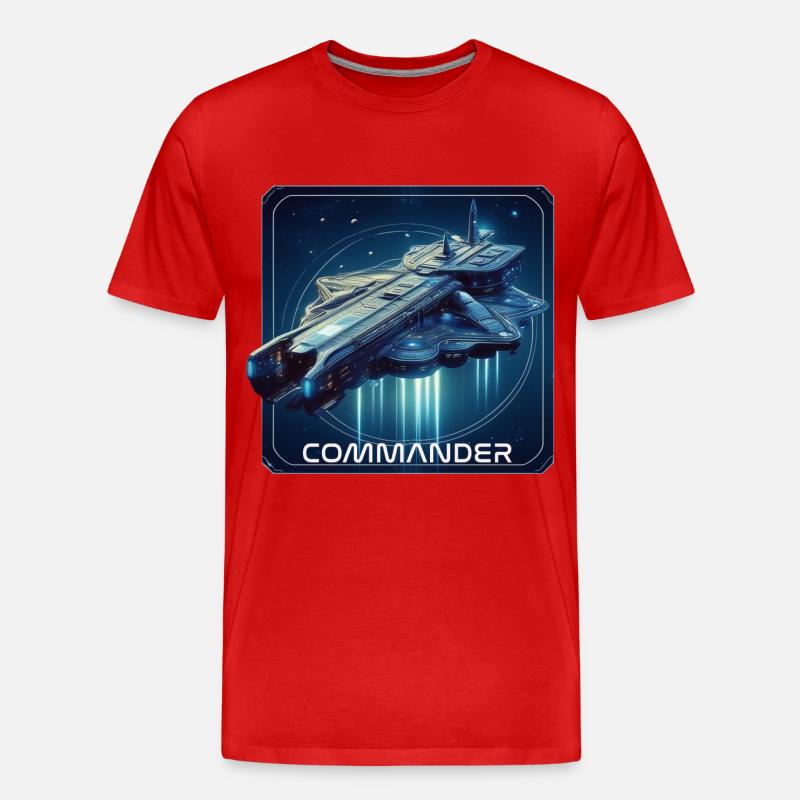 Commander Raumschiff - Männer Premium Bio T-Shirt - Rot