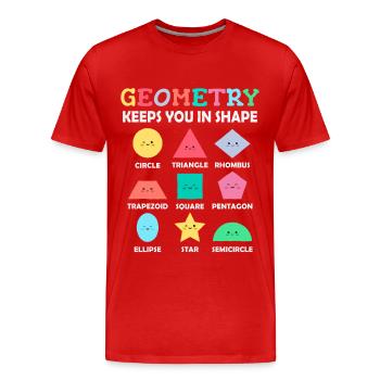 Geometry Shapes with Positive Slogans - Men's Premium Organic T-Shirt - red - Front - Damien (186cm)