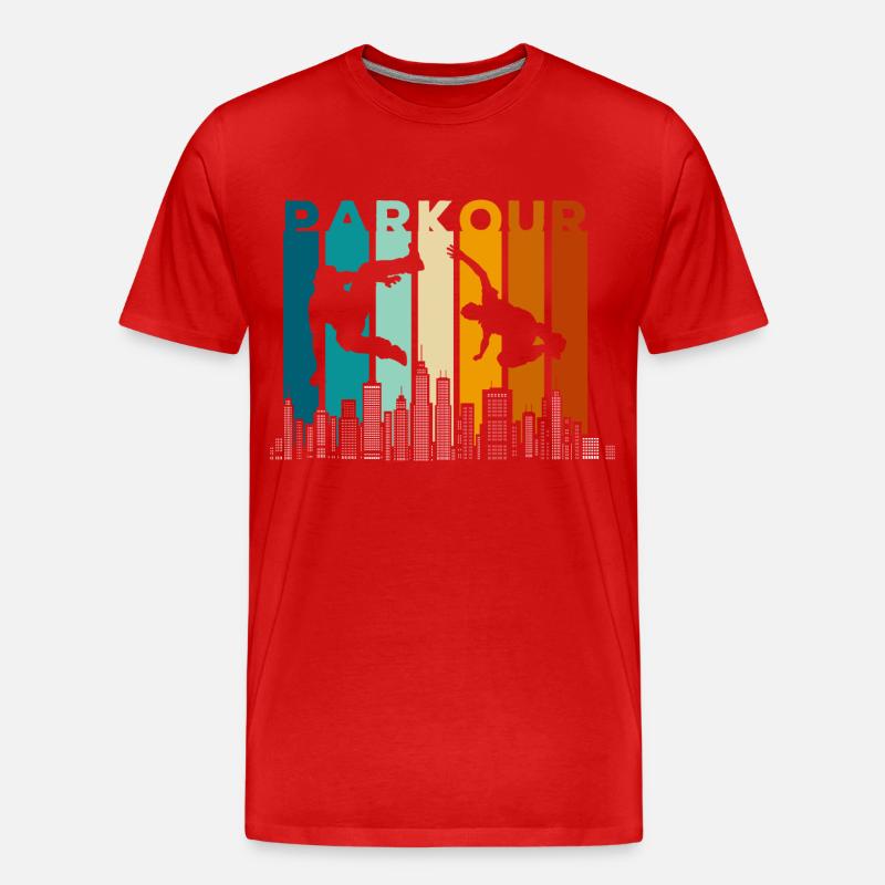 Freerunning Roller Obstacle Jump - T-shirt bio Premium Homme - rouge