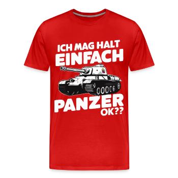 Chars Chars principaux Chars de combat Chars Chars Pilotes de chars - T-shirt bio Premium Homme - rouge - Devant - Damien (186cm)