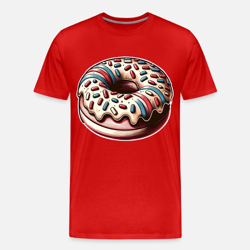 Donut - Männer Premium Bio T-Shirt - Rot