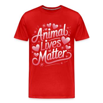 Végétarien Végétalien Végétarien Végétarien - T-shirt bio Premium Homme - rouge - Devant - Damien (186cm)