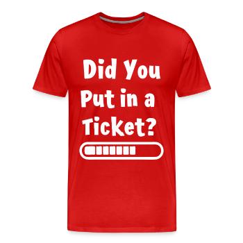 Avez-vous créé un billet ? Mème informatique drôle - T-shirt bio Premium Homme - rouge - Devant - Damien (186cm)