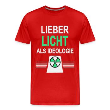 Better Light Than Ideology - Yes to Nuclear Power - Men's Premium Organic T-Shirt - red - Front - Damien (186cm)
