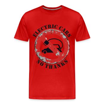 Voitures électriques Non Merci Avis clair - T-shirt bio Premium Homme - rouge - Devant - Damien (186cm)