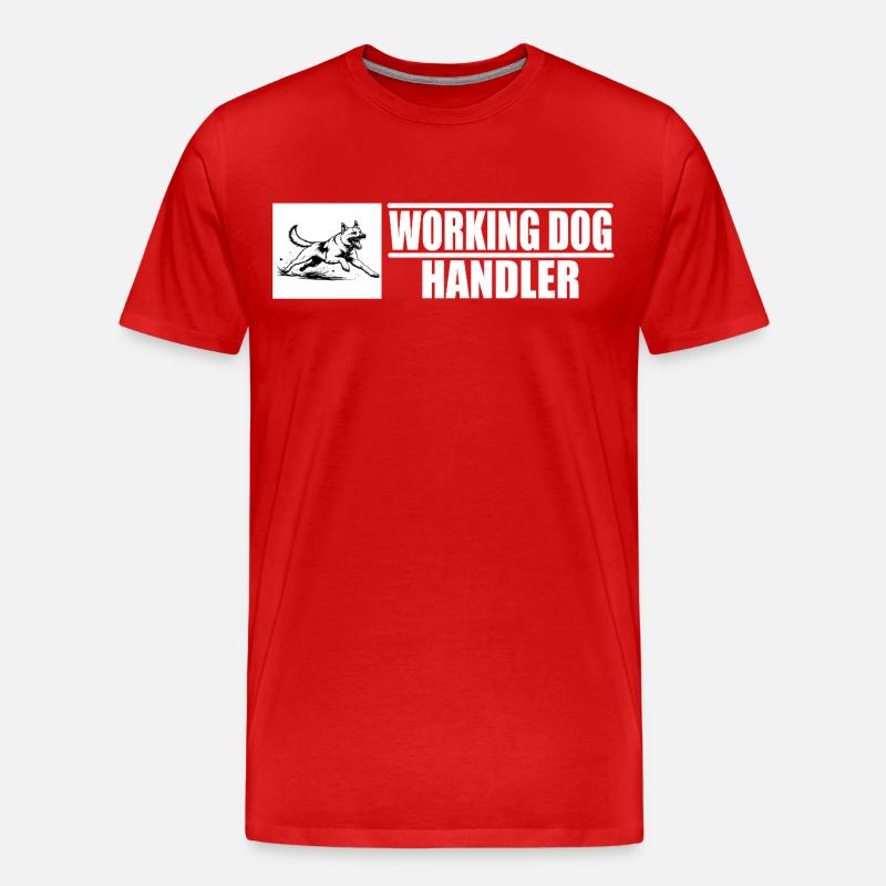 Working Dog Handler Motiv  - Männer Premium Bio T-Shirt - Rot