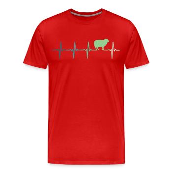 Sheep heartbeat Sheep Sheep - Men's Premium Organic T-Shirt - red - Front - Damien (186cm)