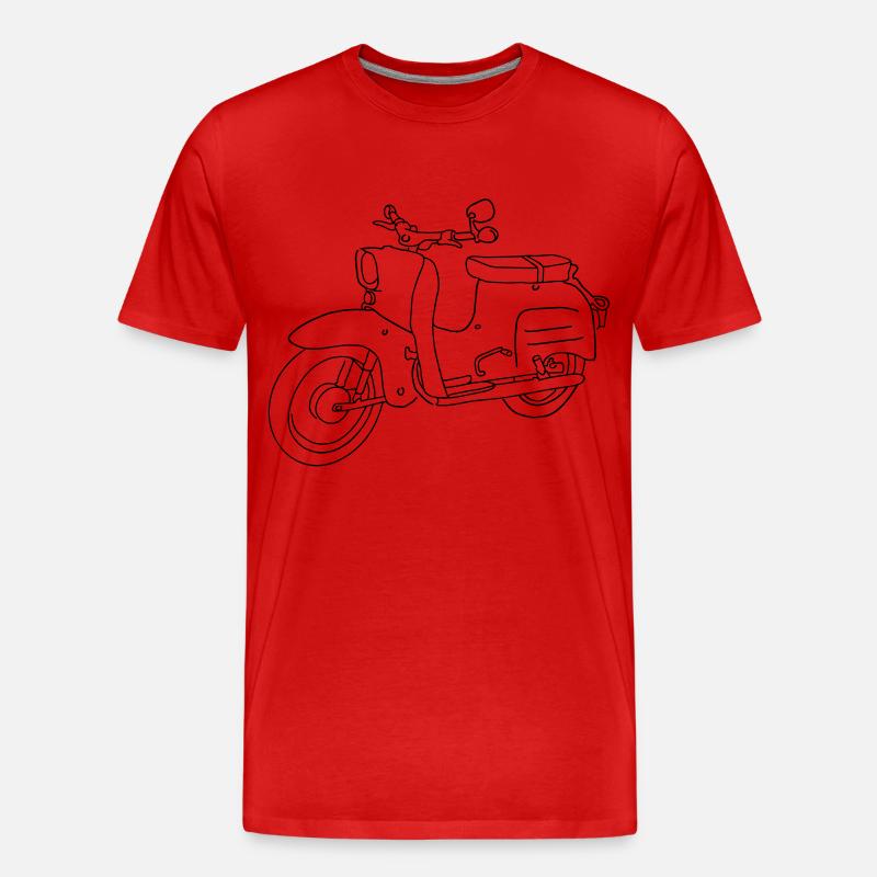 Motorroller, Moped Schwalbe - Männer Premium Bio T-Shirt - Rot